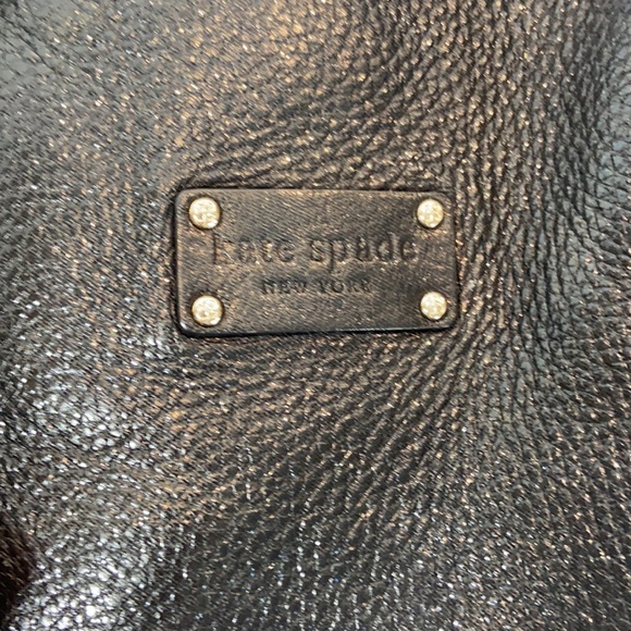 KATE SPADE Vintage Black Shimmery Leather Satchel Crossbody.  Excellent! - Picture 6 of 9